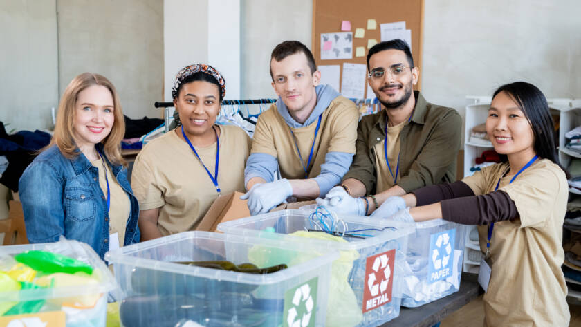 waste audit with team