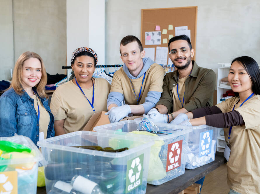 waste audit with team